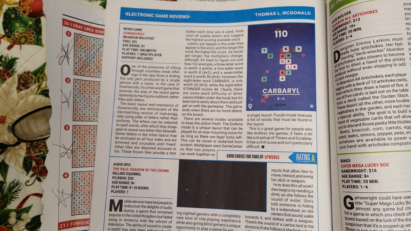 Magazine review of Downwordly