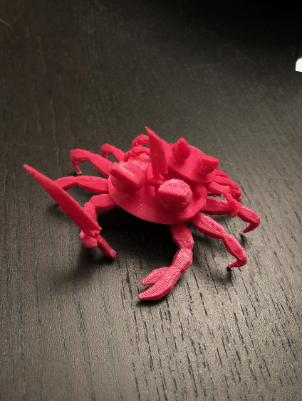 3D printed knife-wielding crab