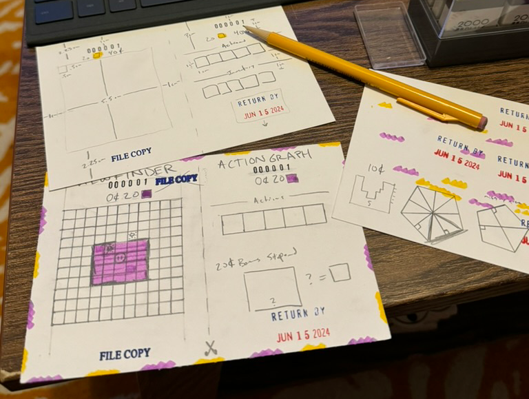 Drafts of postcards