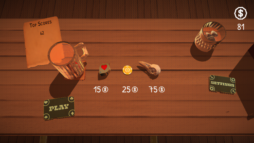 Barkeep's shop with a few trinkets for sale